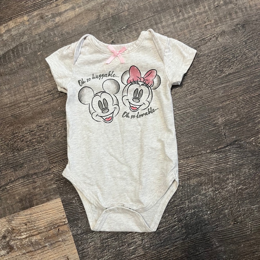 Disney Baby Mickey & Minnie Mouse Bodysuit Cute Infant Outfit 3/6M